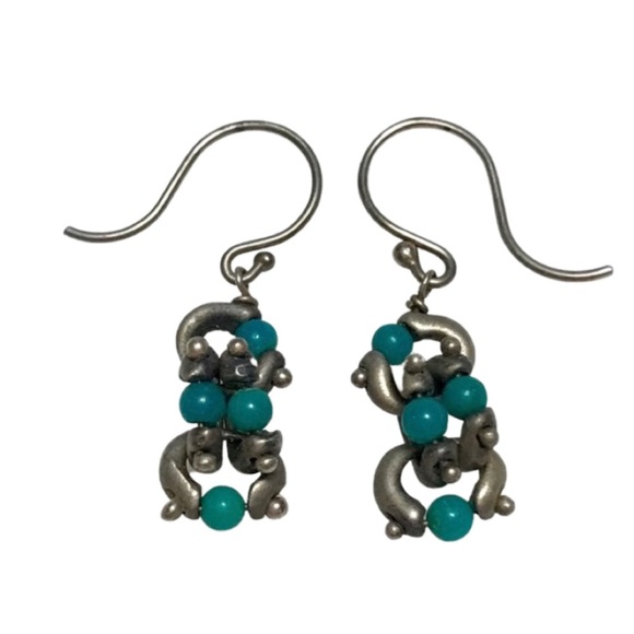 Genuine Turquoise & Silver Earrings! - Picture 1 of 1